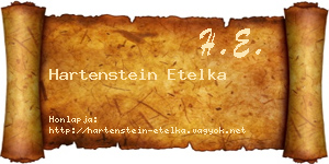 Hartenstein Etelka névjegykártya
